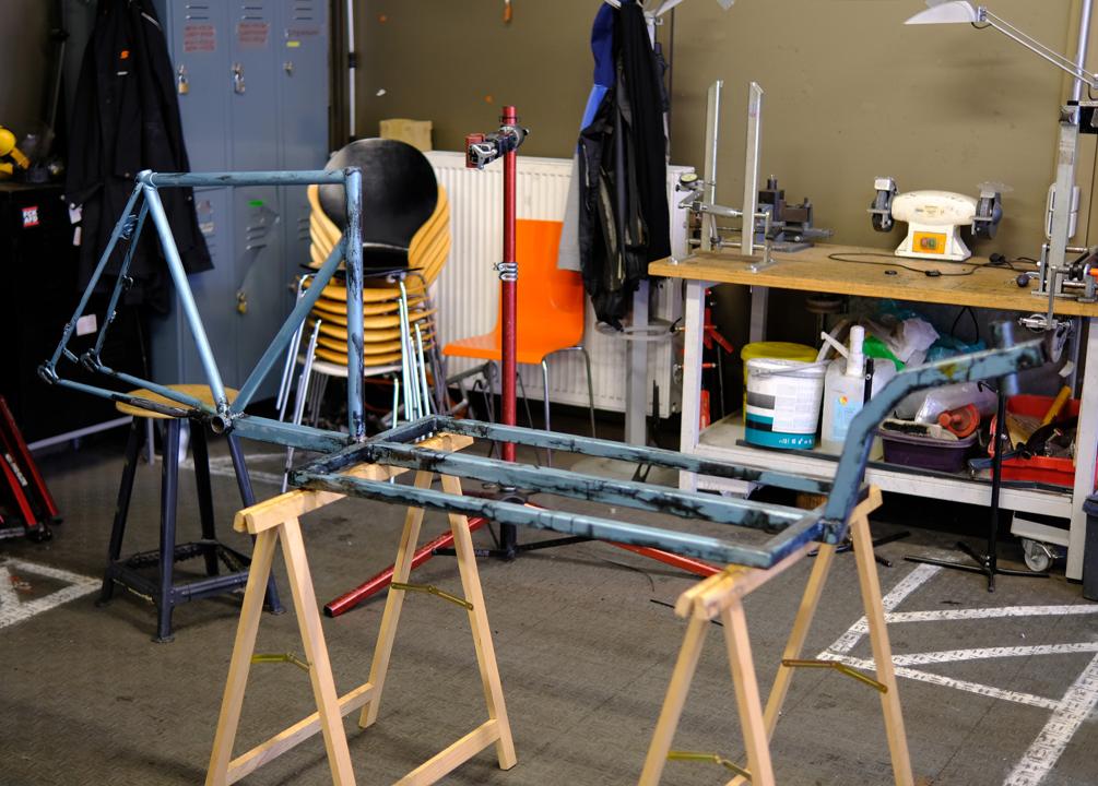 Rahmen fertiggetrocknet.