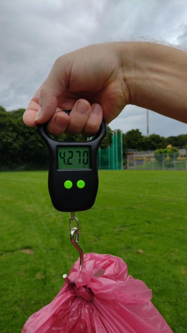 Wiegen der Muellsaecke