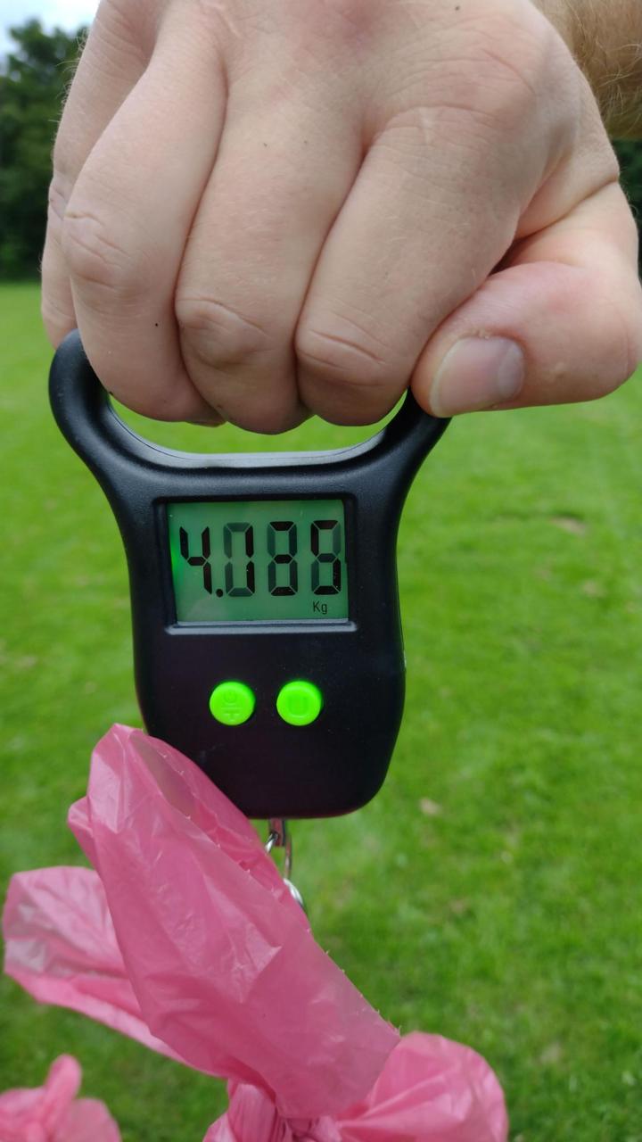 Wiegen der Muellsaecke