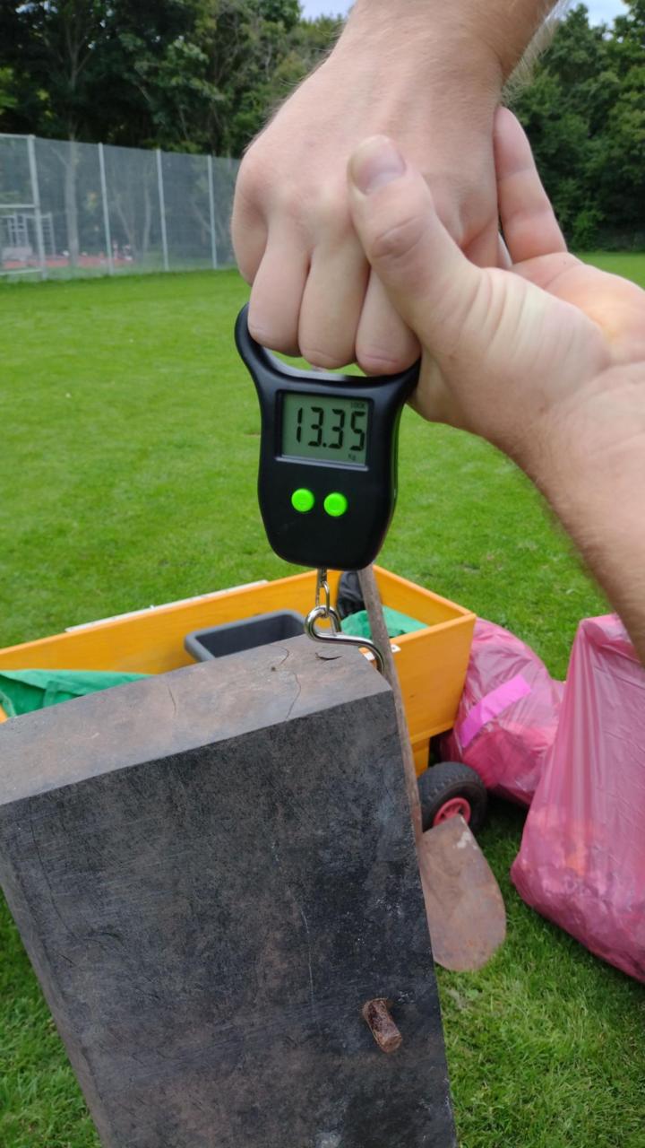 Wiegen der Muellsaecke