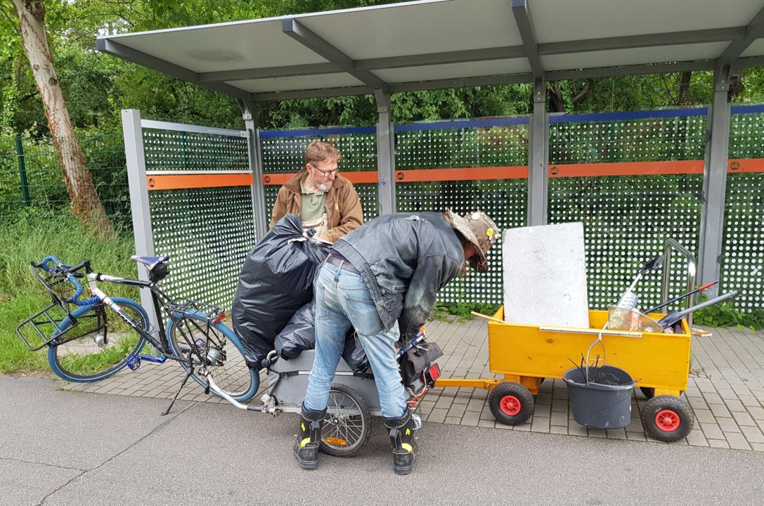 Umladen der Muellsaecke