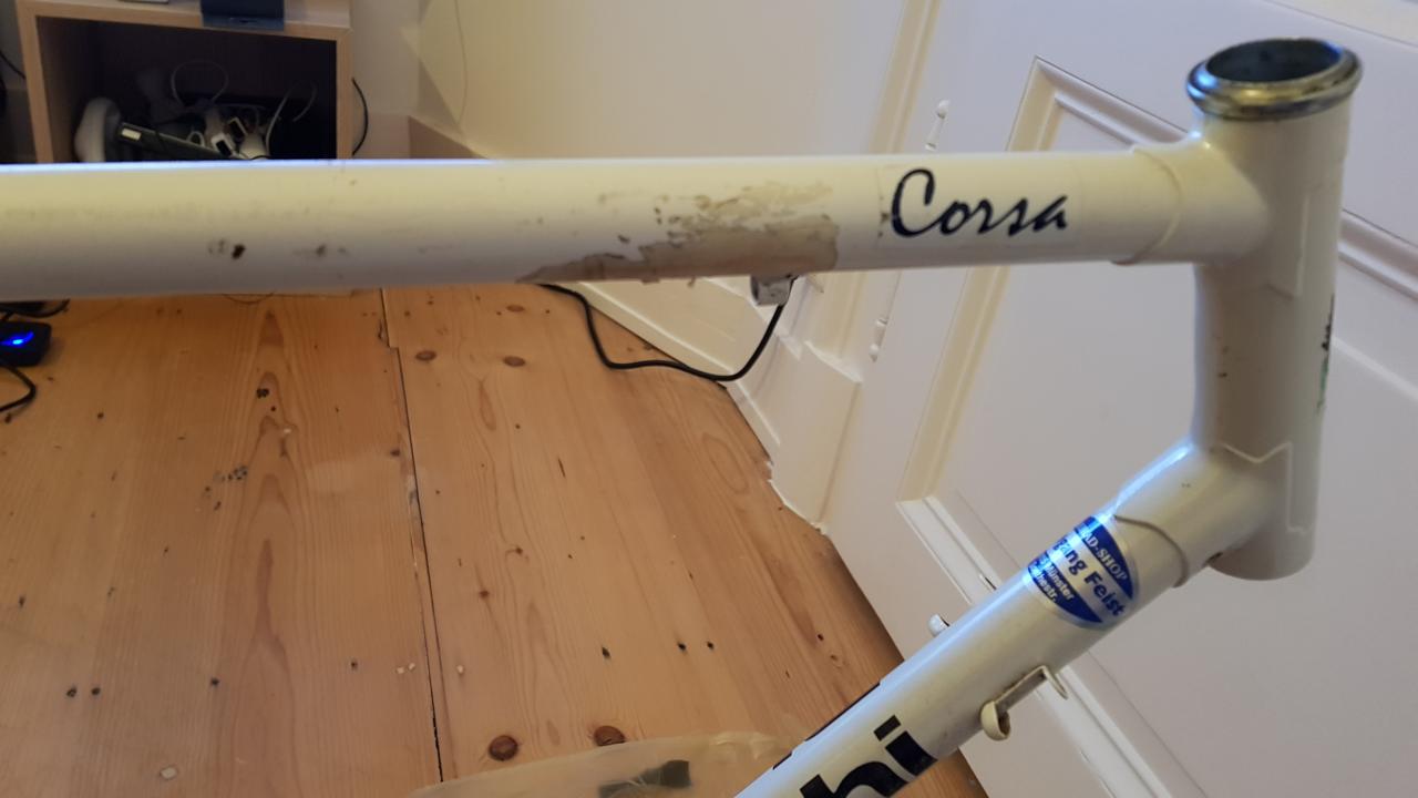 bianchi frame before restoration