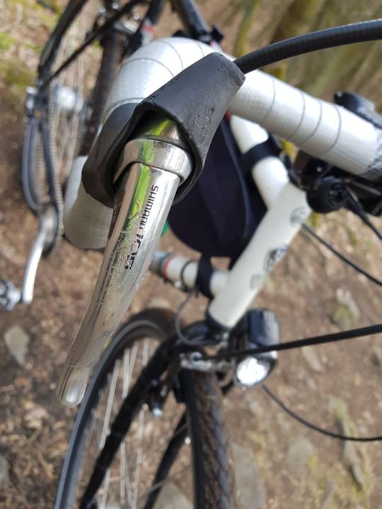 Frankenstein brake lever detail.