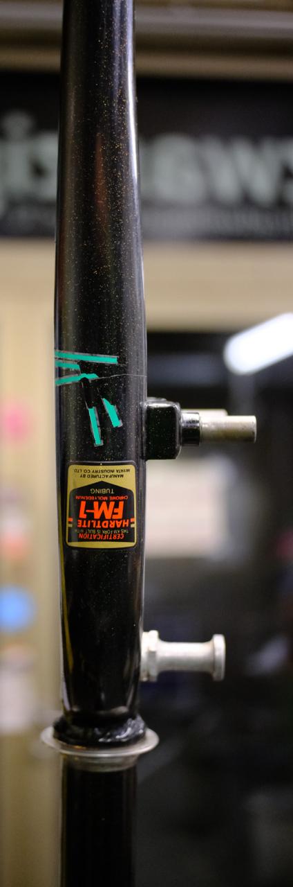 Gabel bereit zum Lackieren