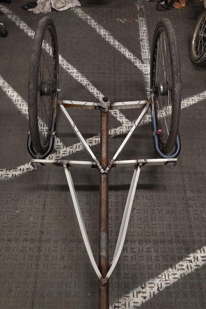 Detailaufnahme des hinteren Rahmenteils