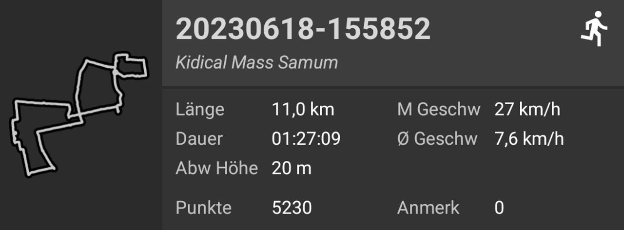 Tourstats GPSLogger App Kidical Mass
